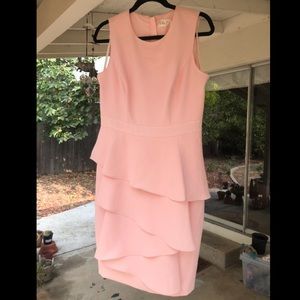 Eliza J Cascade Crepe Blush Dress